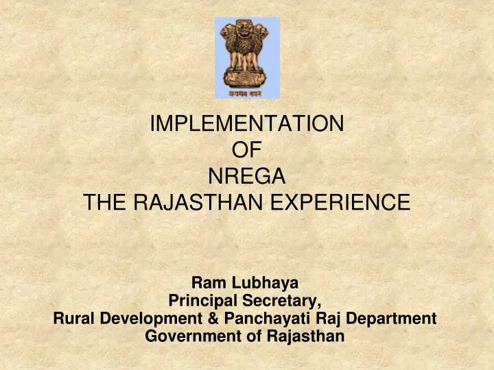 implementation of nrega the rajasthan experience