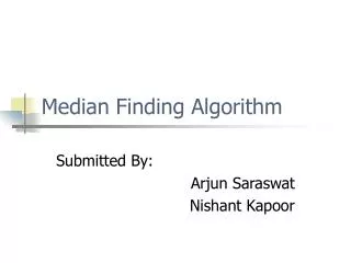 Median Finding Algorithm