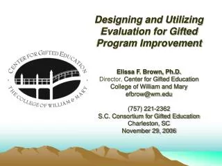 A Dynamic Model for Gifted Program Improvement