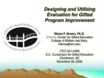 A Dynamic Model for Gifted Program Improvement - slide 1
