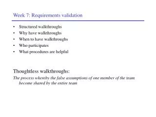 Week 7: Requirements validation