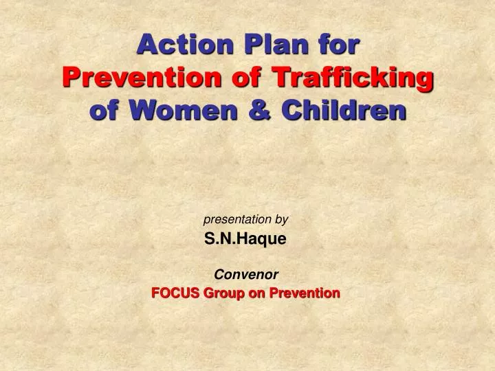 action plan for prevention of trafficking of women children