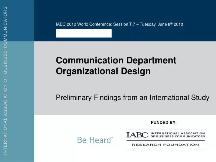 communication department organizational design