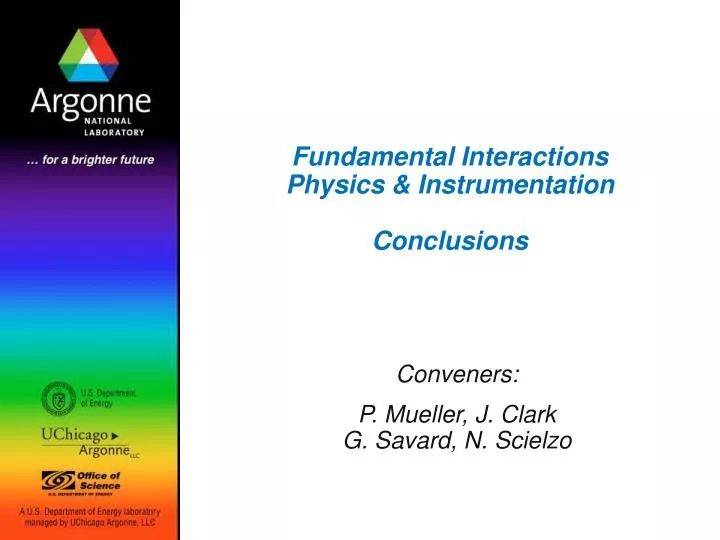 fundamental interactions physics instrumentation conclusions