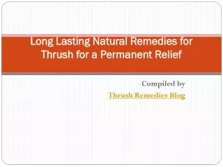Long Lasting Natural Remedies for Thrush