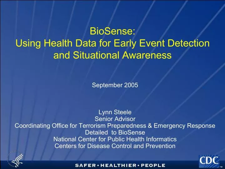 biosense using health data for early event detection and situational awareness