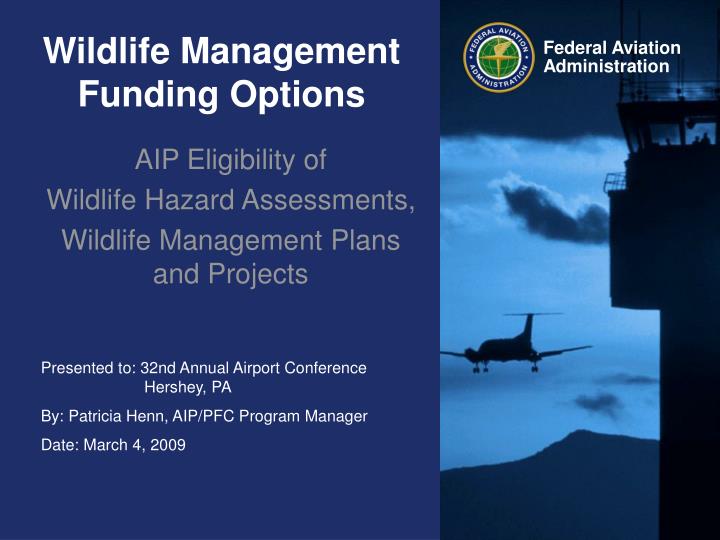 wildlife management funding options
