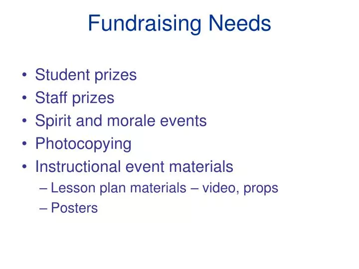 fundraising needs