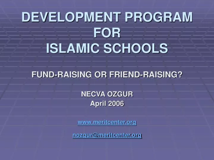 development program for islamic schools