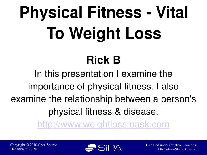 physical fitness vital to weight loss