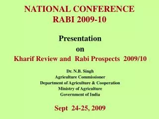 NATIONAL CONFERENCE RABI 2009-10
