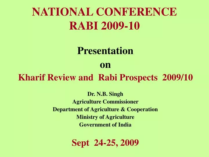 national conference rabi 2009 10