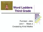 Word Ladders Third Grade - slide 1