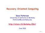Recovery Oriented Computing - slide 1