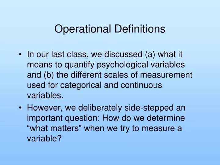 operational definitions