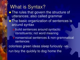 What is Syntax?