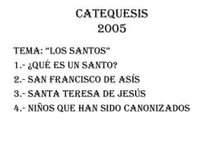 CATEQUESIS 2005