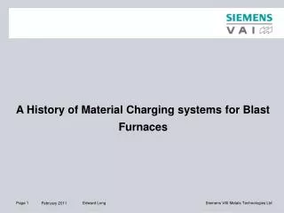 A History of Material Charging systems for Blast Furnaces