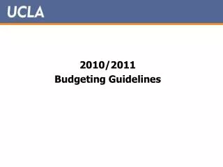 2010/2011 Budgeting Guidelines