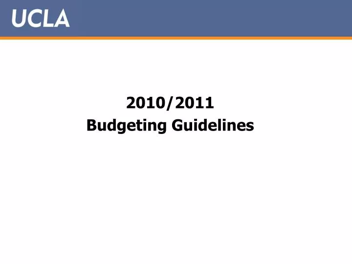 2010 2011 budgeting guidelines