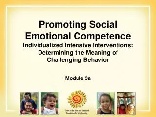 Promoting Social Emotional Competence Individualized Intensive Interventions: Determining the Meaning of Challenging B