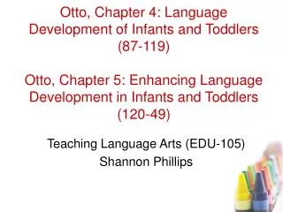 Teaching Language Arts (EDU-105) Shannon Phillips