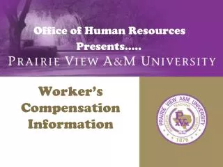Office of Human Resources Presents…..