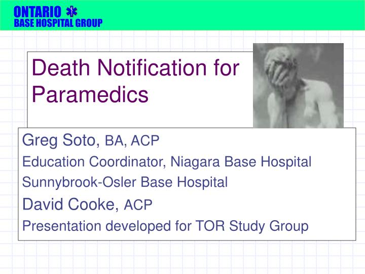 death notification for paramedics