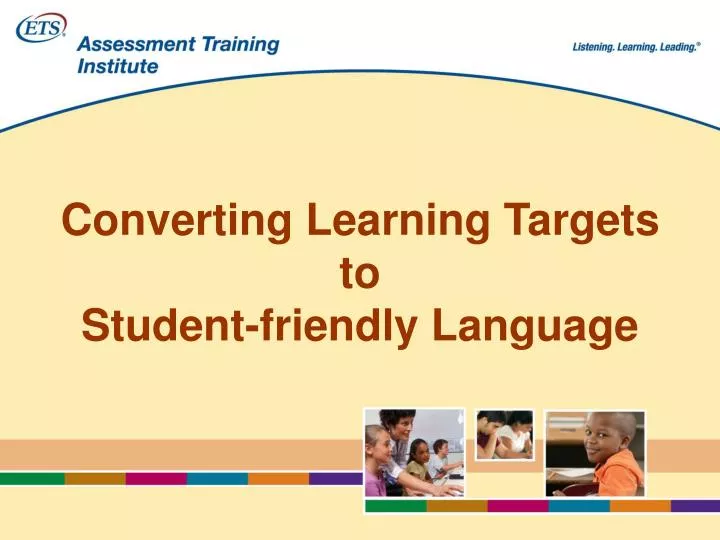 converting learning targets to student friendly language