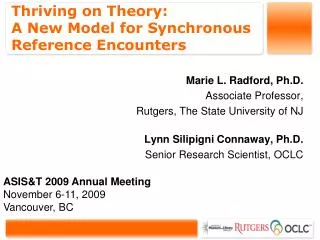 Thriving on Theory: A New Model for Synchronous Reference Encounters