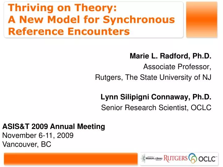 thriving on theory a new model for synchronous reference encounters