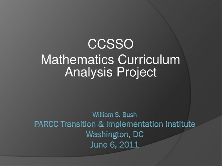 ccsso mathematics curriculum analysis project