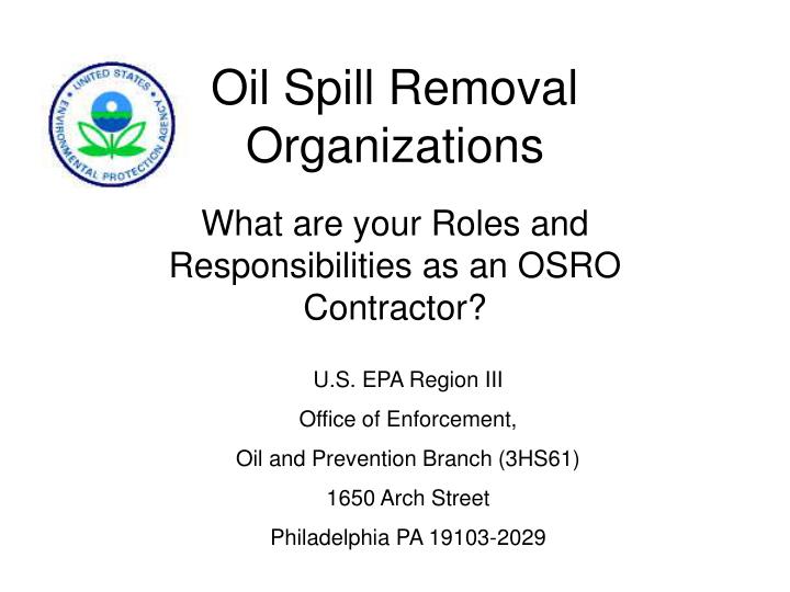 oil spill removal organizations