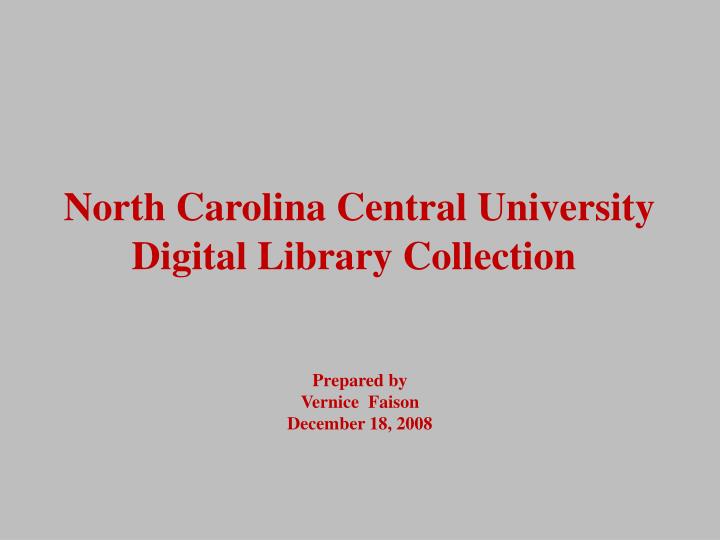 north carolina central university digital library collection