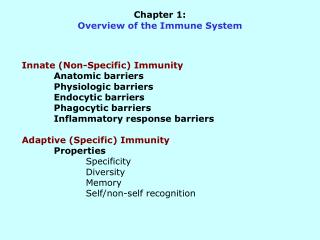 Chapter 1: Overview of the Immune System