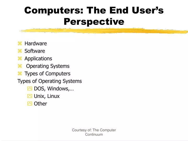 computers the end user s perspective