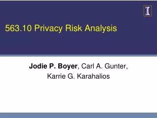 563.10 Privacy Risk Analysis