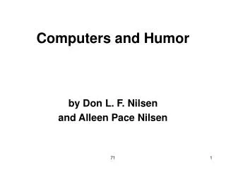 Computers and Humor