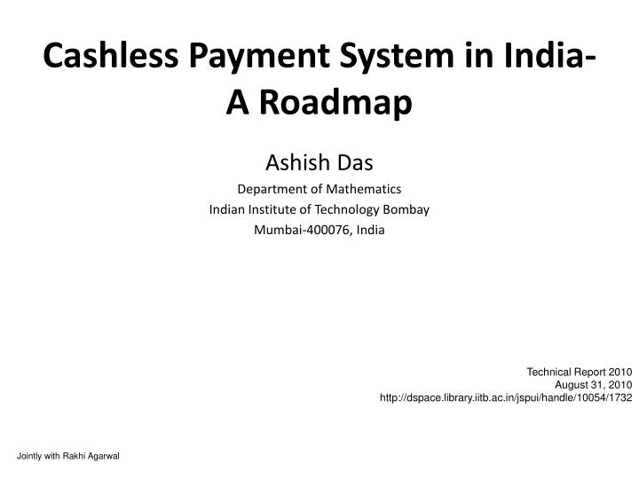 cashless payment system in india a roadmap