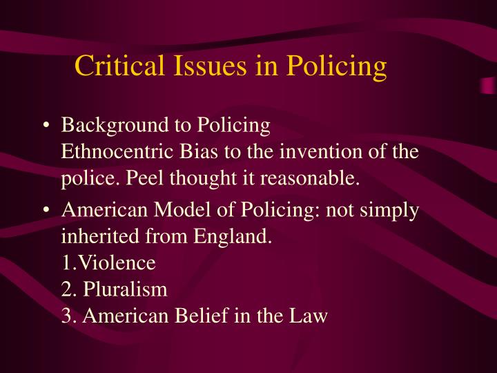 critical issues in policing