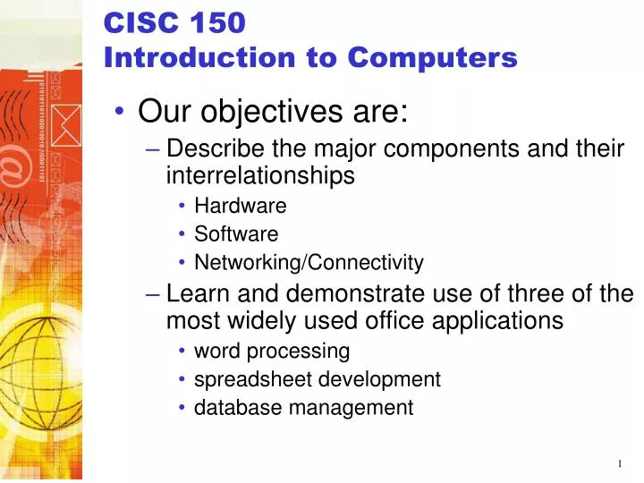 cisc 150 introduction to computers