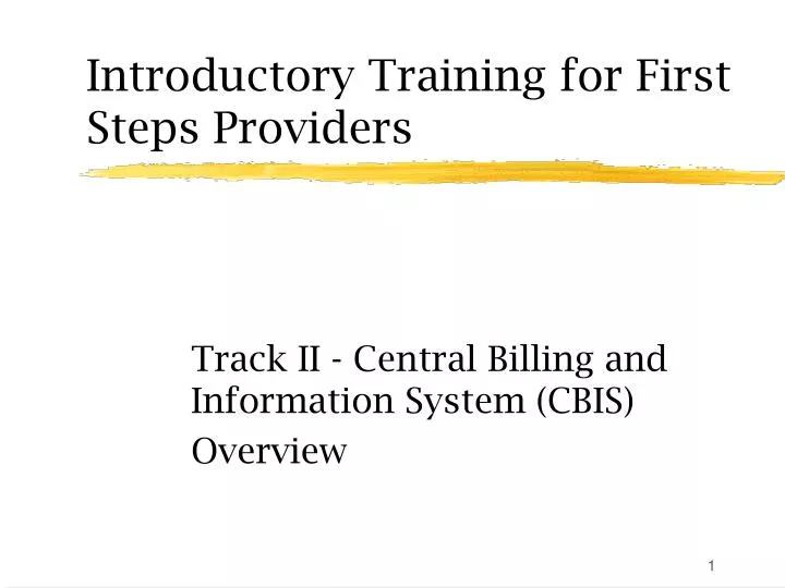 introductory training for first steps providers