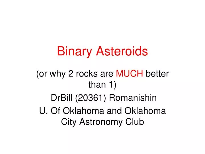 binary asteroids