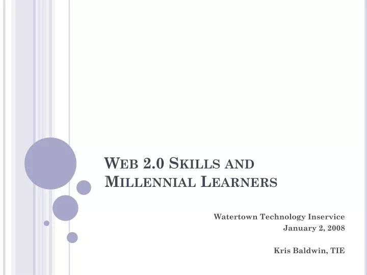 web 2 0 skills and millennial learners