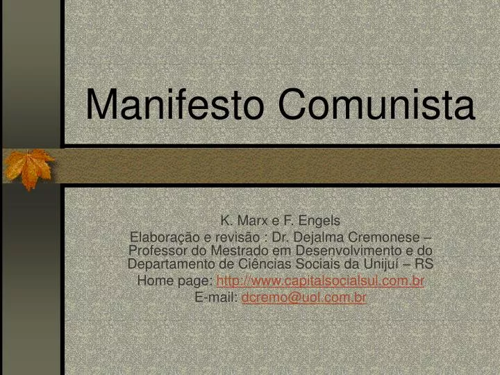 manifesto comunista