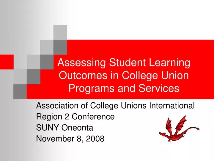 assessing student learning outcomes in college union programs and services