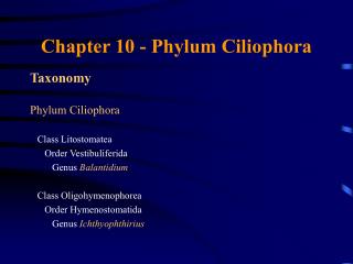 Chapter 10 - Phylum Ciliophora