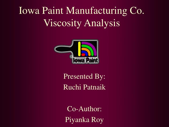 iowa paint manufacturing co viscosity analysis