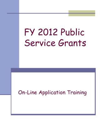 FY 2012 Public Service Grants