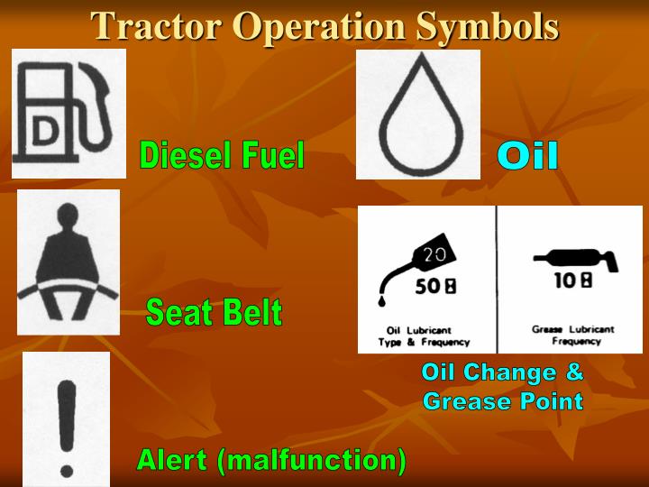 tractor operation symbols